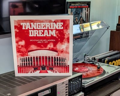 Tangerine Dream - Live at Place Des Arts, Montreal, April 9, 1977 (Culture Factory, 783 931) • 3xLP • 1st press • Red/White Splatter, Red/White Color-on-Color, Red/White Marble • Limited Edition, Record Store Day
