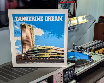Tangerine Dream - Live in Paris, Palais Des Congrès, March 6th, 1978 (Culture Factory, 783 546) • 3xLP - Box Set • 1st press • Black/Blue Split, Red/Black Split, Orange/Black Split • Record Store Day