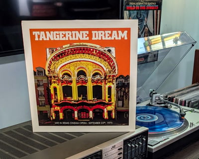 Tangerine Dream - Live in Reims Cinema Opera, September 23rd, 1975 (Culture Factory, 783 494) • 2xLP • 1st press • Clear with Orange Cloudy Effect, Clear with Blue Cloudy Effect • Limited Edition, Record Store Day