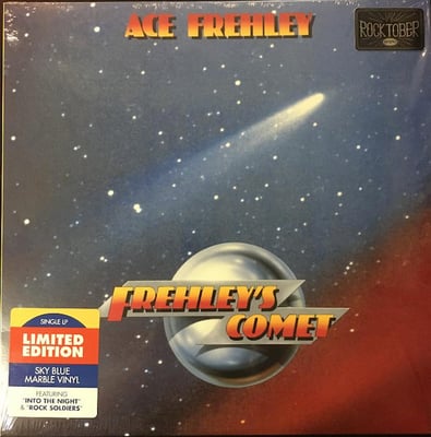 Ace Frehley - Frehley's Comet (Megaforce Worldwide, R1-562813) • LP • Sky Blue Marble • NM/NM • Limited Edition, Reissue • US