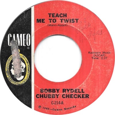 Bobby Rydell / Chubby Checker - Teach Me To Twist (Cameo, C-214) • 7" • Monarch Pressing