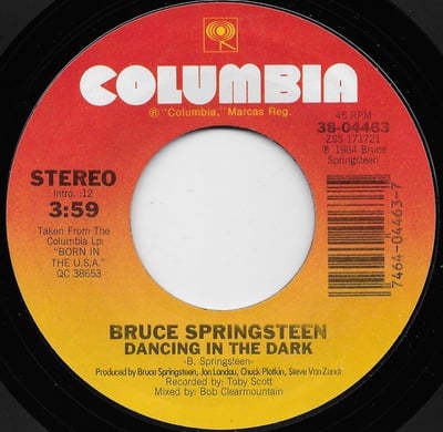 Bruce Springsteen - Dancing In The Dark (Columbia, 38-04463) • 7" • Carrollton Pressing