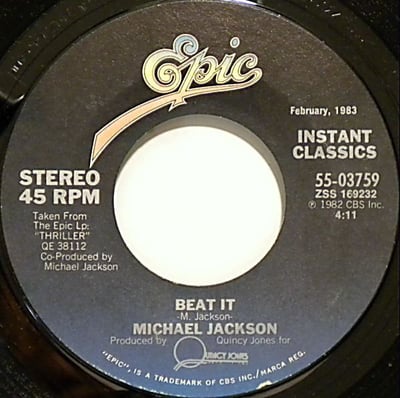 Michael Jackson - Beat It (Epic, TA 3258) • 12"