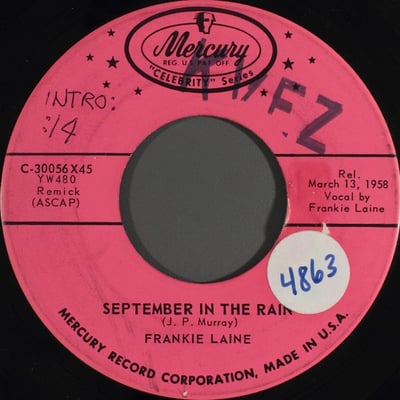 Frankie Laine - September In The Rain / Georgia On My Mind (Mercury, C-30056X45) • 7"