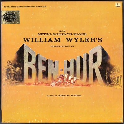 Miklós Rózsa - Ben-Hur (MGM Records, 1E1) • LP • MGM Record Manufacturing Division Pressing • Deluxe Edition
