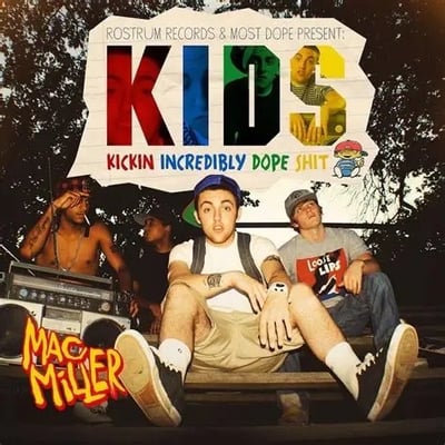 Mac Miller - K.I.D.S. (Kickin Incredibly Dope Shit) (Rostrum Records, RSTRM517LP) • 2xLP • Reissue