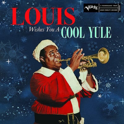 Louis Armstrong - Louis Wishes You A Cool Yule (Verve Records, B0036559-01) • LP • Blue/Red Candy Cane • Limited Edition