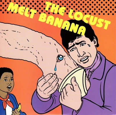 The Locust / Melt-Banana - The Locust / Melt Banana (Gold Standard Laboratories, GSL48) • 7" • Orange Marble • NM/NM