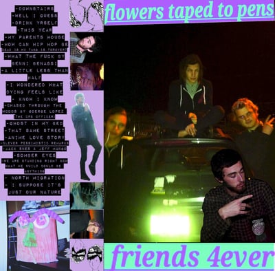 Flowers Taped To Pens - Flowers Taped To Pens (Heartfelt Records, HFR014) • 7" • Natural with Pink Swirl • NM/NM • Limited Edition, Reissue