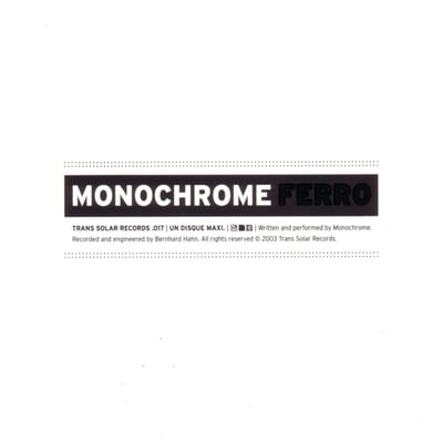 Monochrome - Ferro (Trans Solar Records, .017) • 12" • NM/NM