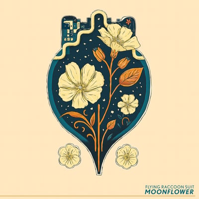 Flying Raccoon Suit - Moonflower (Bad Time Records, BTR051) • LP • Bone with Blue and Orange Splatter