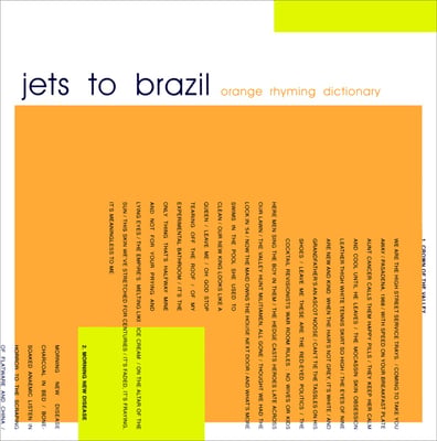 Jets To Brazil - Orange Rhyming Dictionary (Jade Tree, JT1038) • 2xLP • Yellow / Blue Sea Foam • Repress