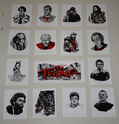 Tyler Stout - The Thing (15 Handbill Set) - 4x8 & 4x5 - /300 *Stamped & Signed*