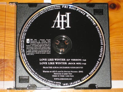 AFI Love Like Winter 2006 Interscope US promo (2 trk)