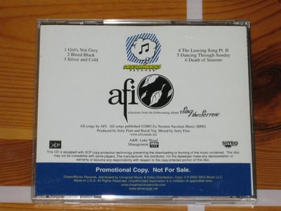 AFI Sing the Sorrow - Sampler 2003 DreamWorks 6 trk promo (Gold disc)
