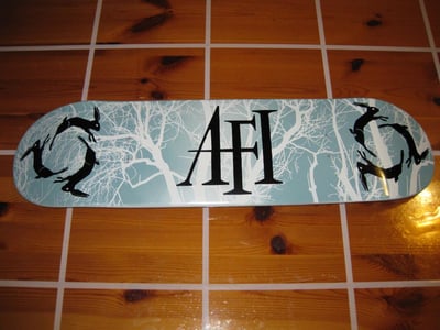 AFI Interscope Records Rare Promo Skateboard Deck 8.(This was sent out to only a very few radio stations as a Promotional item for the Band AFI and new cd release to help promote that album)