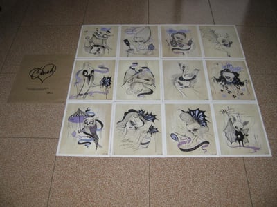 AFI Limited edition Lithographs 2009 12 x Crash Love inspired lithographs by Camille Rose Garcia, #299/1000