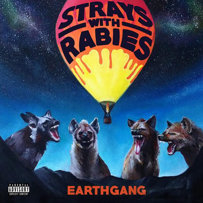 EarthGang - Strays With Rabies (Empire, ERE600) · 2xLP · Clear / Cobalt / Neon Coral · Record Store Day, Limited Edition, Reissue