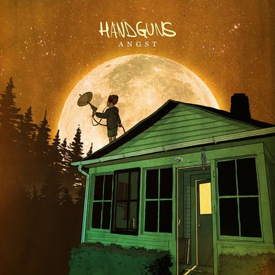 Handguns - Angst (Pure Noise Records, PNE123) · LP · White / Yellow [Half & Half] · Repress