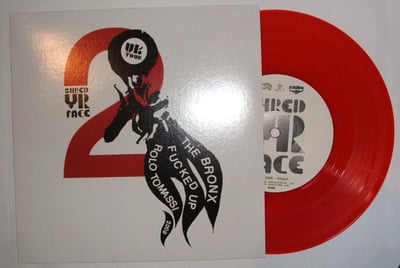 Rolo Tomassi, Fucked Up, The Bronx - Shred Your Face 2 (Rolo Tomassi Singles Club 2009, Volume 1) [clear red] - Hassle - SYF002 - /1000