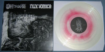Wake up on fire / Nux vomica - Split 12" | Aborted society records, absoc-015 | clear w/ crimson haze /150(500)