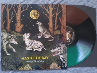 Haste The Day - Attack Of The Wolf King [Tri-Striped Green, Black, & Brown|#500|Solid State Excl.] *SIGNED* by Giuseppe, David, Stephen, Scott, Mike, Brennan