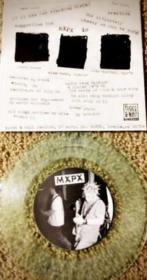 MxPx - "17" - Clear Blueish Green (2nd Press, Beatles Photos on the back are covered with Sharpie by T and N President Brandon Ebel) *Autographed by Mike, Andy, and Yuri *