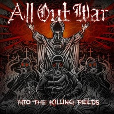 12" - All Out War - Into The Killing Fields - 2010 - 10 - Victory Records - Clear With Red Smoke - Limited Edition #/400