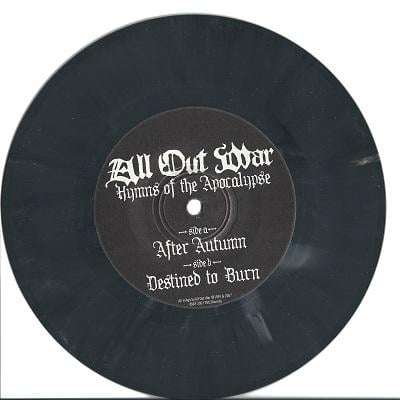 7" - All Out War - Hymns Of The Apocalypse - Trip Machine Laboratories - Black/White Mix - Limited Cover #27/35 (2nd Press)