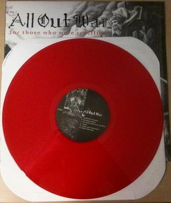 12" - All Out War - For Those Who Were Crucified - 1998 - 13 - Victory Records - Clear Red - Limited Edition #/613 (1st Press)