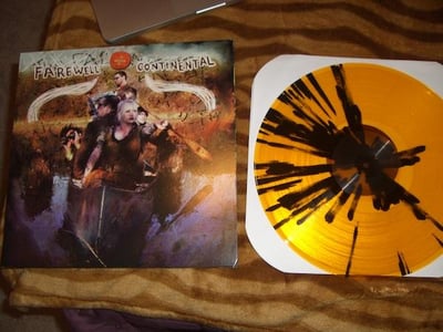 Farewell Continental - "Hey Hey Pioneers!" (orange with black splatter) [ /99] /Paper+Plastick Records/