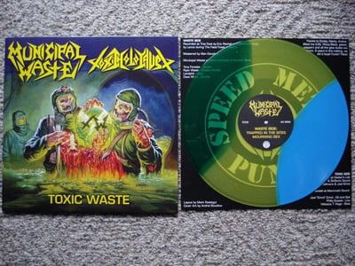 Municipal Waste/Toxic Holocaust - Toxic Waste Split (Green, Yellow & Blue Striped) /200