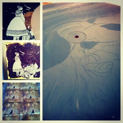 La Dispute - Somewhere At The Bottom Of The River Between Vega And Altair 2xLP - 1st Press - Cream Marble/Black w/ Silk Screened D-Side - 62/100