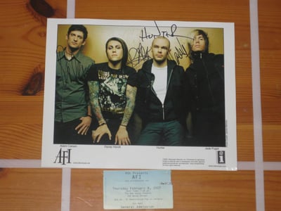 AFI Press Publicity Photo Interscope Records 8X10 Decemberundground, 2006 (Signed at a Memphis TN show in 2007)