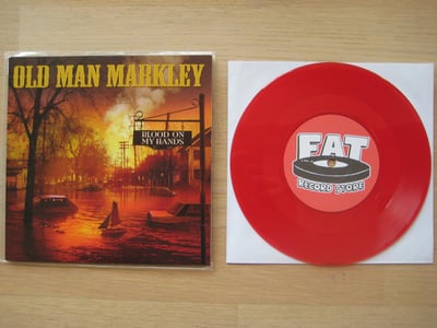Old Man Markley: Blood On My Hands (Fat Wreck Chords 2012 / red / recipe insert with bloody handprint / FAT store exclusive) #57/100