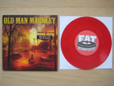 Old Man Markley: Blood On My Hands (Fat Wreck Chords 2012 / red / recipe insert with bloody handprint / FAT store exclusive) #09/100