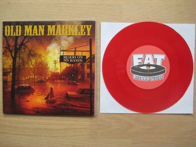 Old Man Markley: Blood On My Hands (Fat Wreck Chords 2012 / red / recipe insert with bloody handprint / FAT store exclusive) #63/100