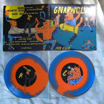 Gnarwolves - Fun Club (Dog Knights Productions 2013, 2x7", Blue/Orange swirl /200)