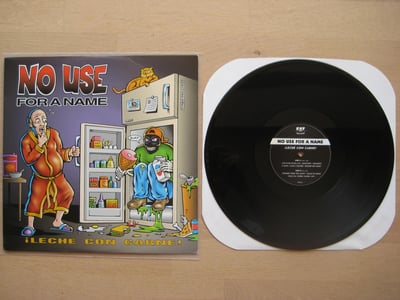 No Use For A Name: Leche Con Carne (Fat Wreck Chords 1995 / black / lyric sheet)