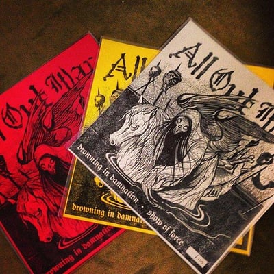 7" - All Out War - Drowning In Damnation/Show Of Force Flexi 7" - White Cover - Organized Crime Records - Hand Numbered Limited Edition #87/150 (This Is Hardcore Fest '13 Press)