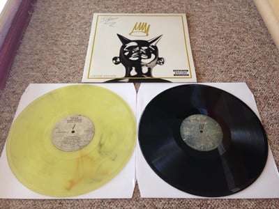 J Cole | Born Sinner | 2013 | Yellow Translucent w/ Black Smoke, Black | /750