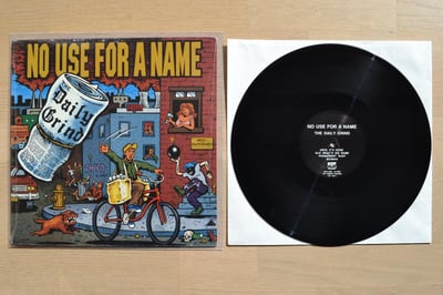 No Use For A Name: The Daily Grind (Fat Wreck Chords 1993 / black / lyric sheet)