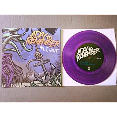 A Day To Remember - All I Want - 1st Press - Clear Purple (Record Store Day Exclusive w/ Etched B-Side) - /2000 - Victory Records