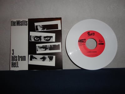 MISFITS: 3 Hits From Hell (2nd press. white vinyl, red label with large center hole, 400 pressed)