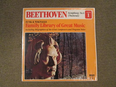 WORLD: Funk & Wagnalls Family Library Of Great Music - Beethoven (Symphony No. 6) LP 12" (Black Vinyl)