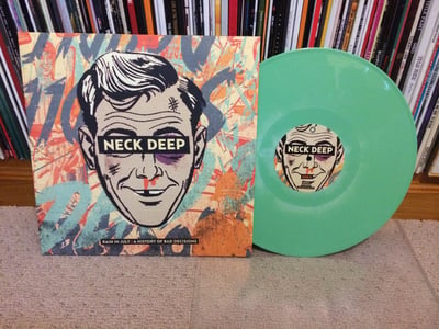 Neck Deep - Rain In July / A History of Bad Decisions - Green & White Haze (/300)