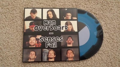 Man Overboard/Senses Fail - Split | Black & Aqua Blue Smash | /1250 | 2015 | PNE165/RISE273
