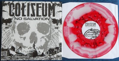 Coliseum - No salvation | Auxiiary/Relapse, aux-16 | Red/White Swirl With Black Splatter, Gatefold, 2nd press /500(1200)