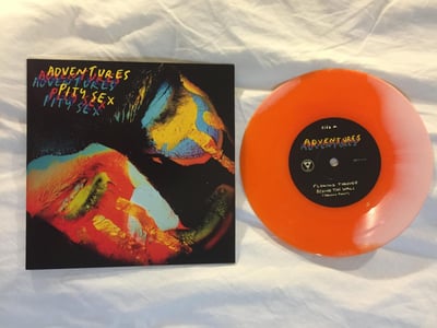 Adventures / Pity Sex - Split - 2nd press - Black/White w/ Orange and Yellow Splatter /1000