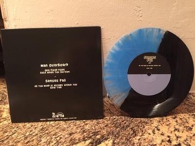 Senses Fail / Man Overboard - Split - 1st press - Half Black/Half Clear W/ Blue Splatter /500
